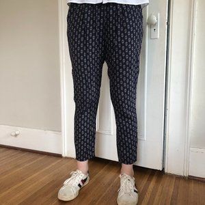 H&M Comfy Blue Patterned Loose-Fitting Pant